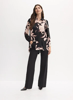 Flower Print Blouse & Wide Leg Pants