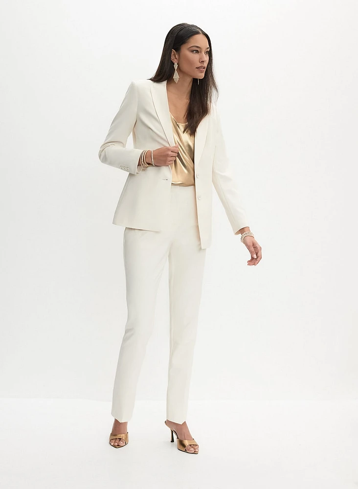 Satin Trim Tuxedo Jacket