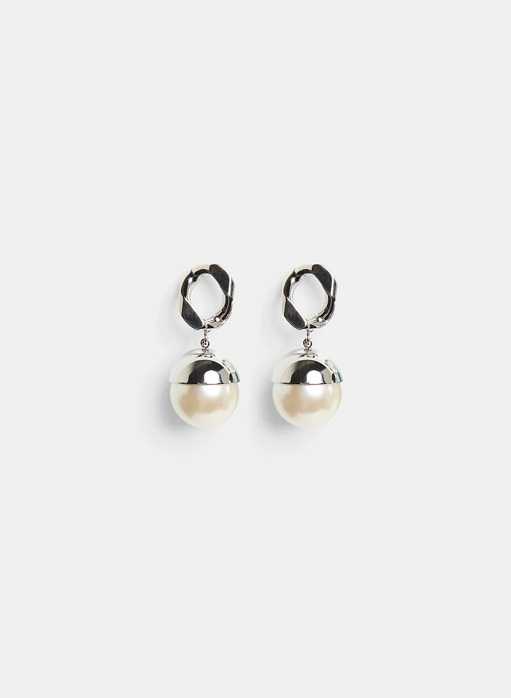 Faux Pearl Drop Earrings