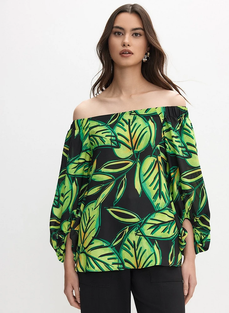 Joseph Ribkoff - Leaf Print Top