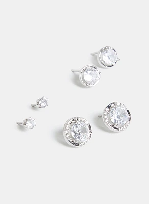 Crystal Stud Earrings Set