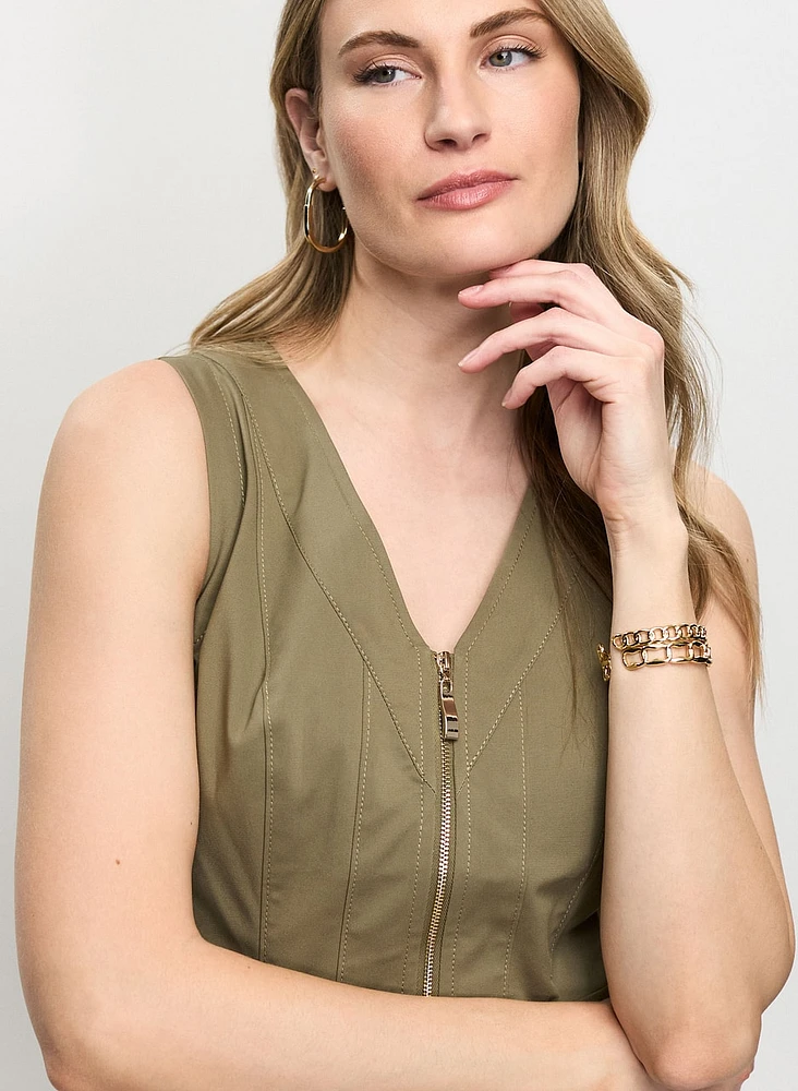 Short Zip-Front Dress