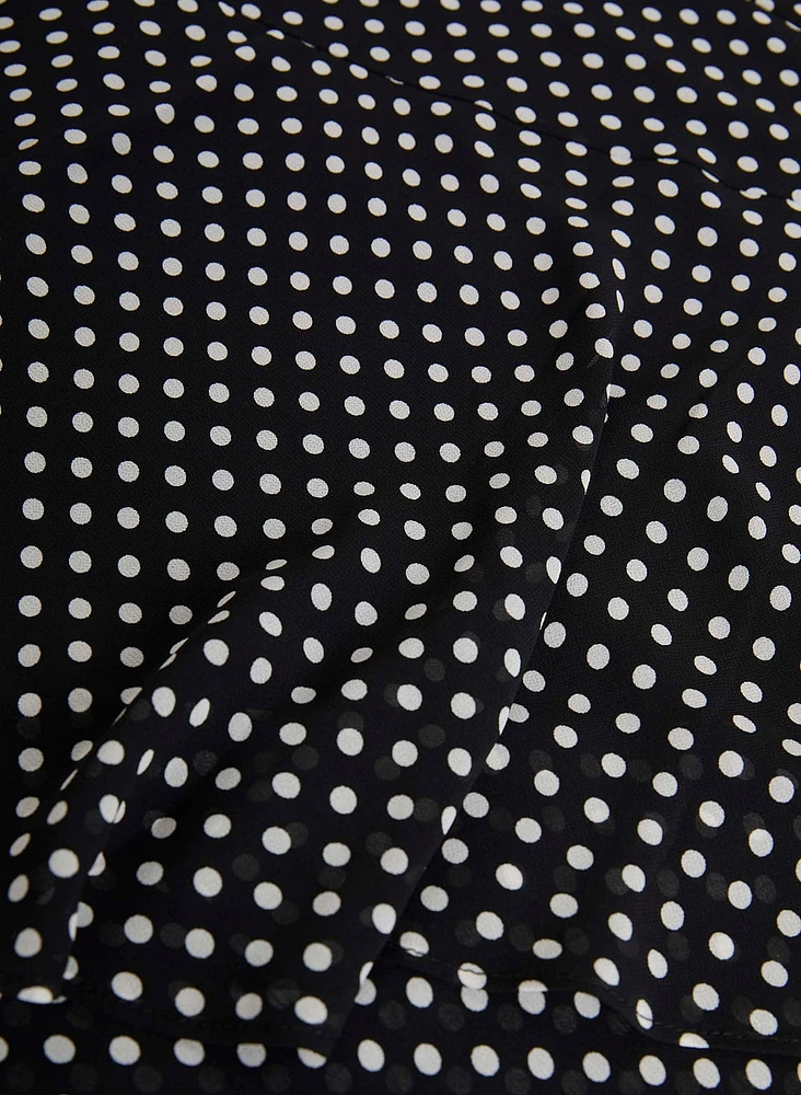 Asymmetric Polka Dot Maxi Skirt