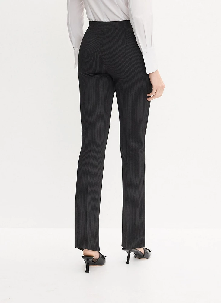 Pinstripe Straight-Leg Pants