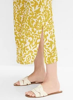 Abstract Print Smocked Waist Dress