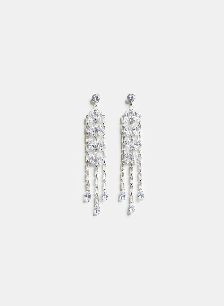 Cubic Zirconia Chandelier Earrings