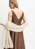 Sheer Leaf Motif Wrap