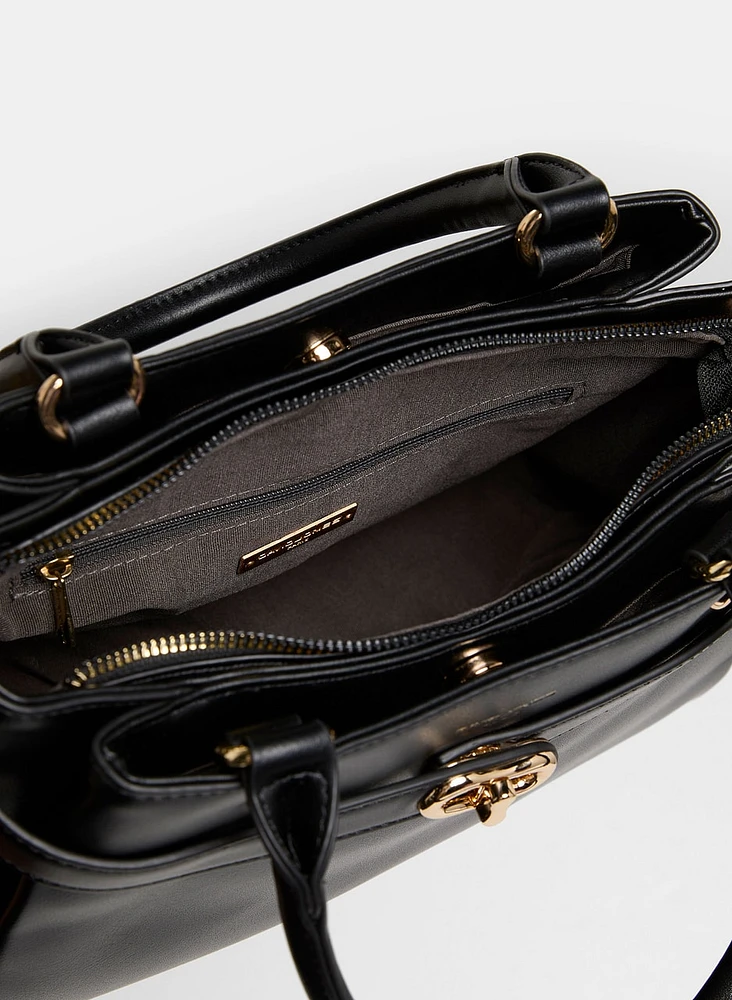 Belt Detail Vegan Leather Handbag