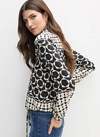 Mixed Geometric Print Blouse