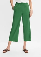 Linen-Blend Culotte Pants