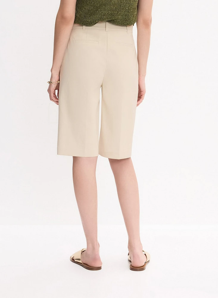 Long Cotton-Blend Shorts