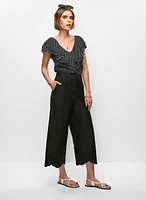 Embroidered Culotte Pants