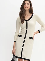 Contrast Trim Knit Dress