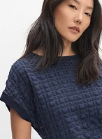 Joseph Ribkoff - Grid Textured Bubble Knit Top