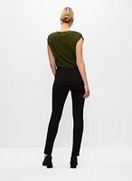 Pantalon pull-on étroit en faux suède