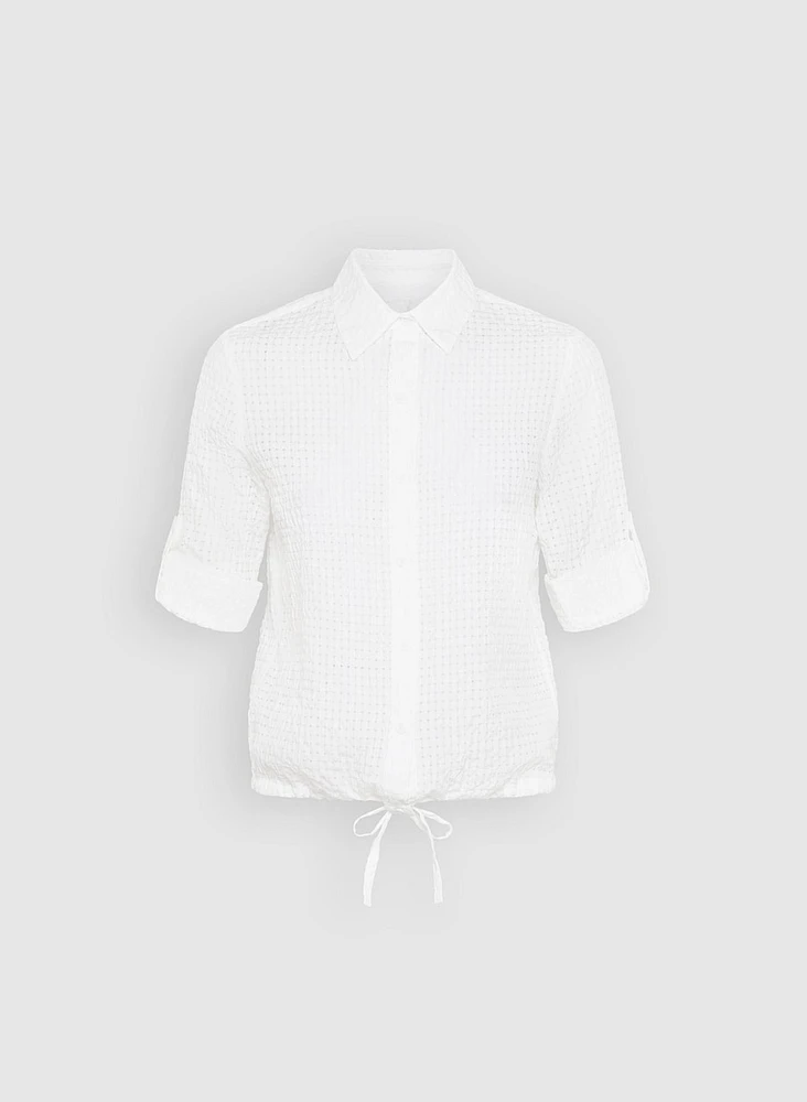 Blouse à motif carreauté transparent