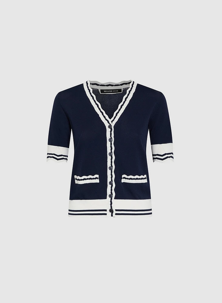Contrast Trim Cardigan