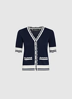 Contrast Trim Cardigan