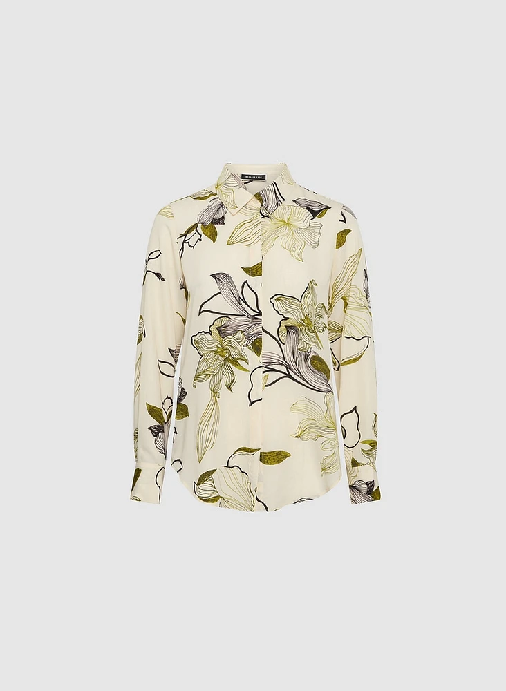 Floral Sketch Print Blouse