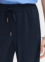 Drawstring Waist Wide-Leg Pants