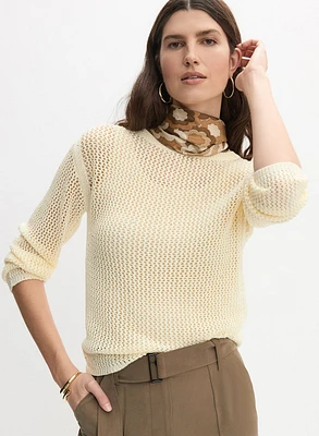 Open Knit Pullover Sweater