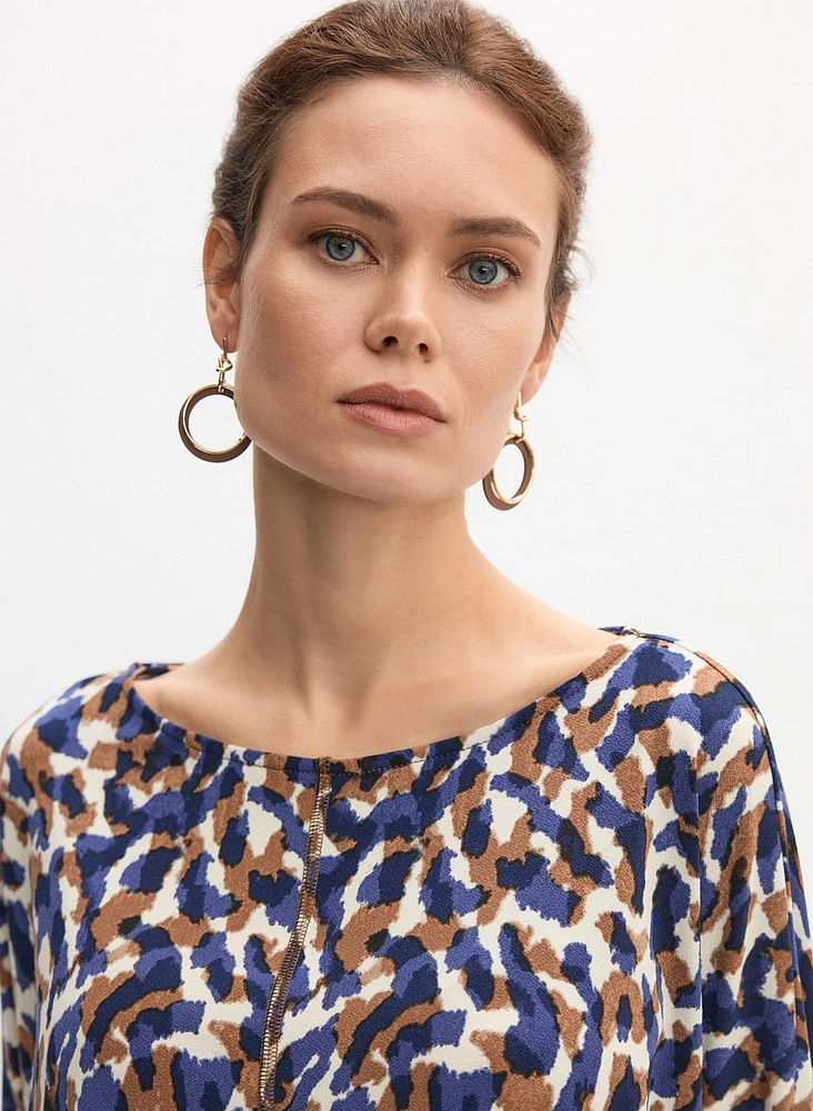 Abstract Print Crepe Top