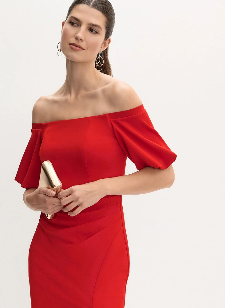 Off-The-Shoulder Puff Sleeve Dress