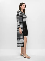 Zigzag Knit Duster Cardigan