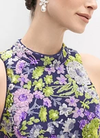 Robe florale ornée de paillettes