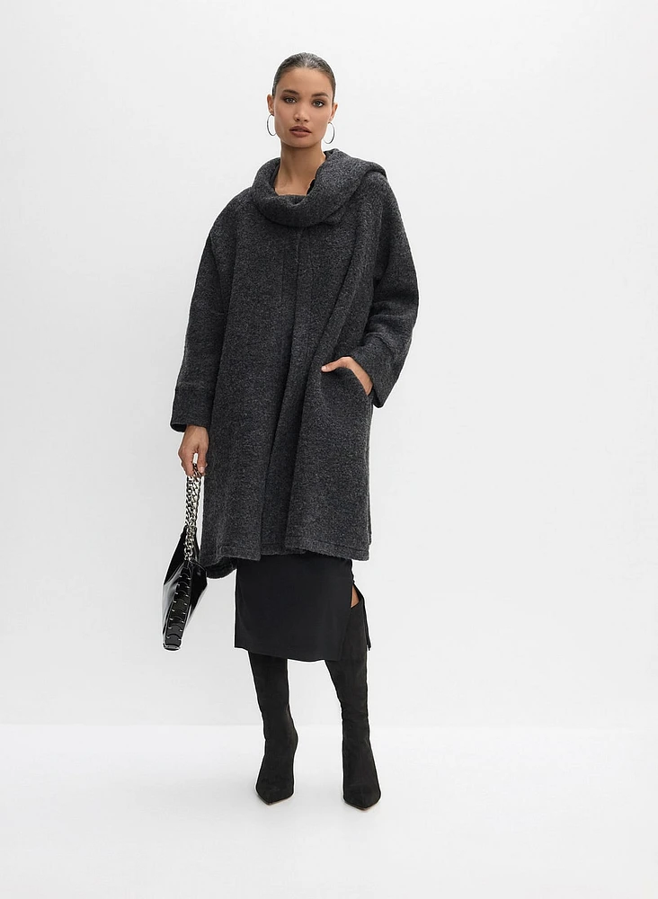 Cowl Neck Scarf Coat