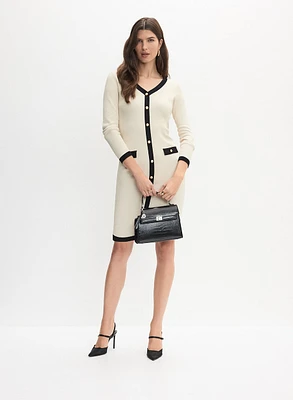 Contrast Trim Knit Dress