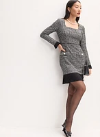 Square Neck Bouclé Dress