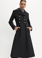 Manteau long en mélange de laine