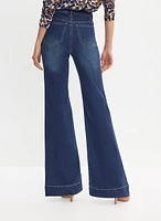 Patch Pocket Flare Leg Jeans