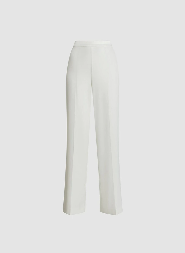 Satin Waist Wide Leg Pants