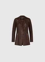 Vex - Long Vegan Leather Jacket