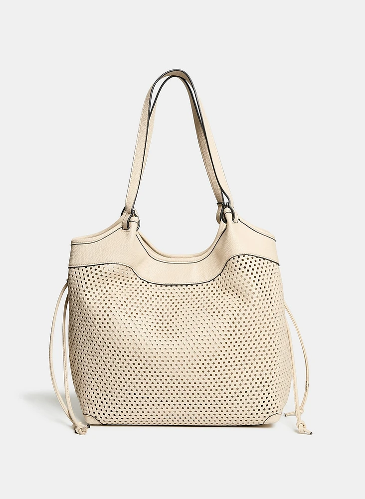 Sac à main perforé à cordon