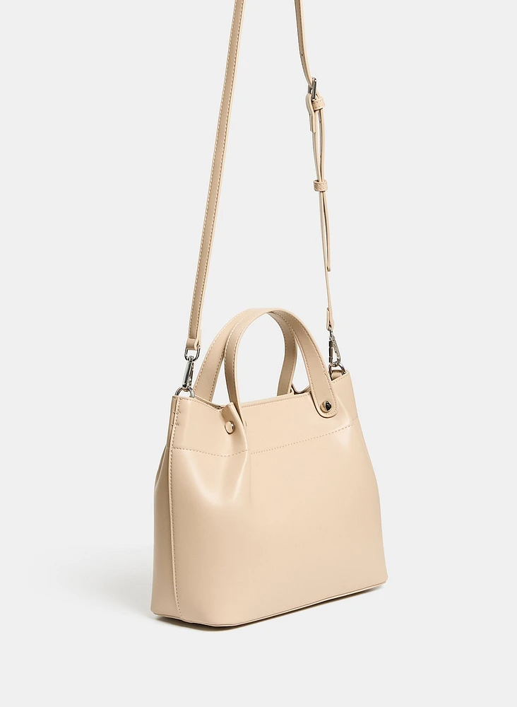 Layered Chain Detail Satchel Handbag