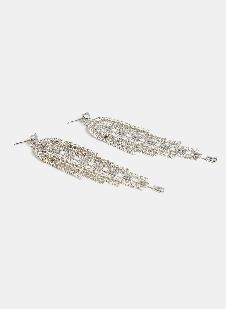 Rhinestone Cascade Earrings