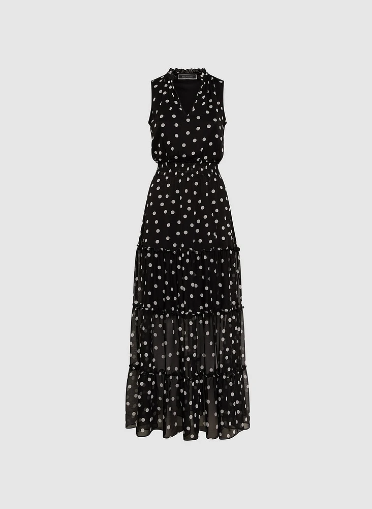 Robe maxi à pois