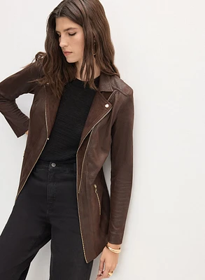 Vex - Long Vegan Leather Jacket