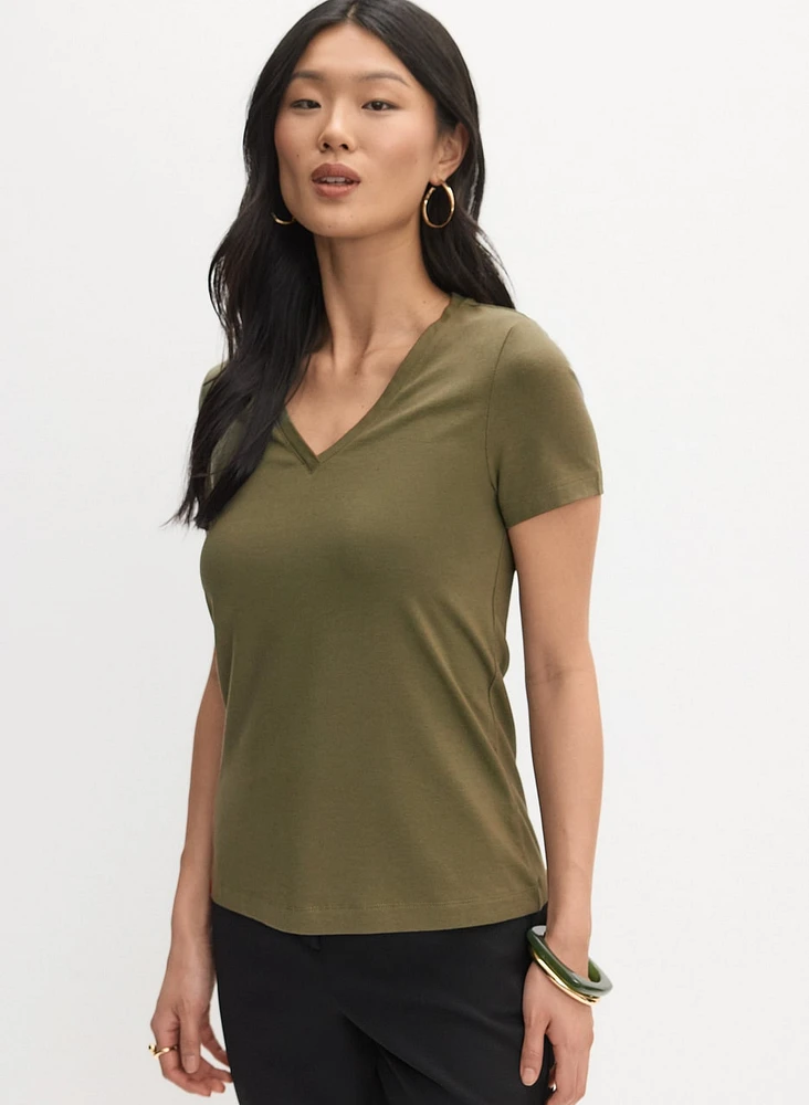 V-Neck Cotton T-Shirt