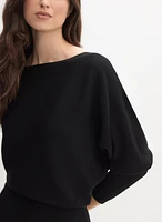 Robe tricot ajustée à manches dolman