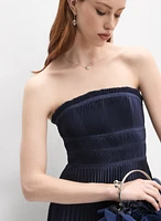 Satin Plissé Dress