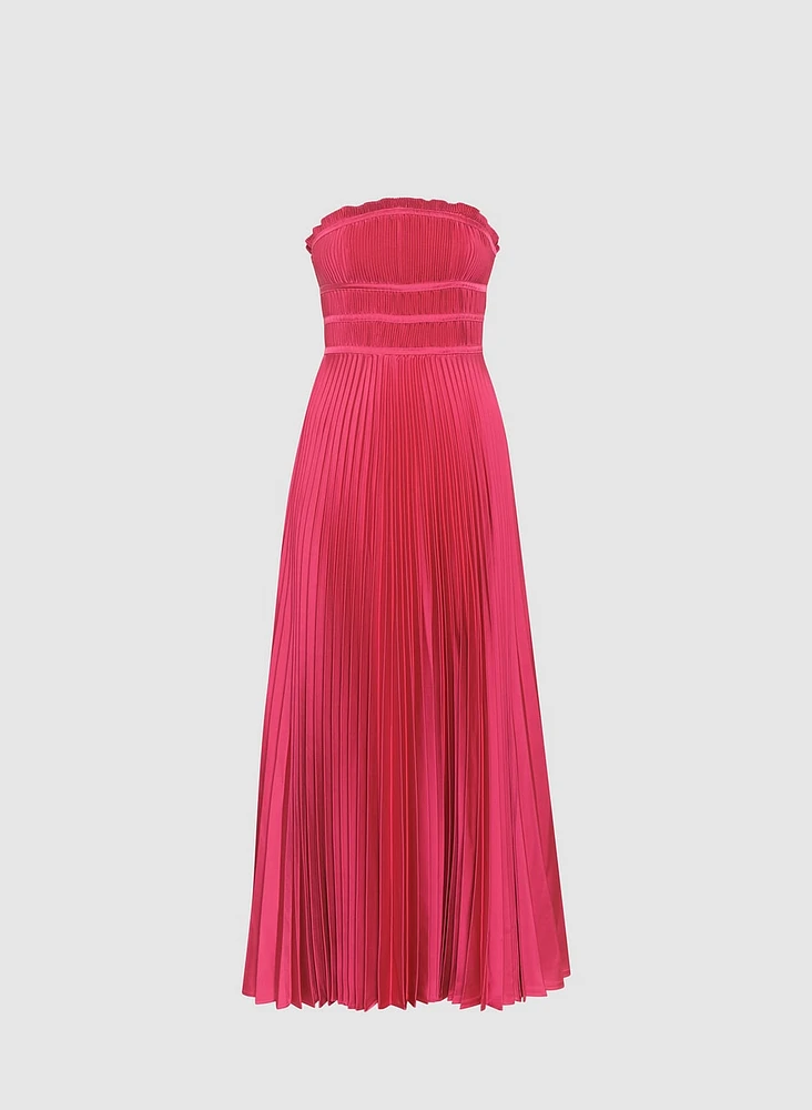 Satin Plissé Dress