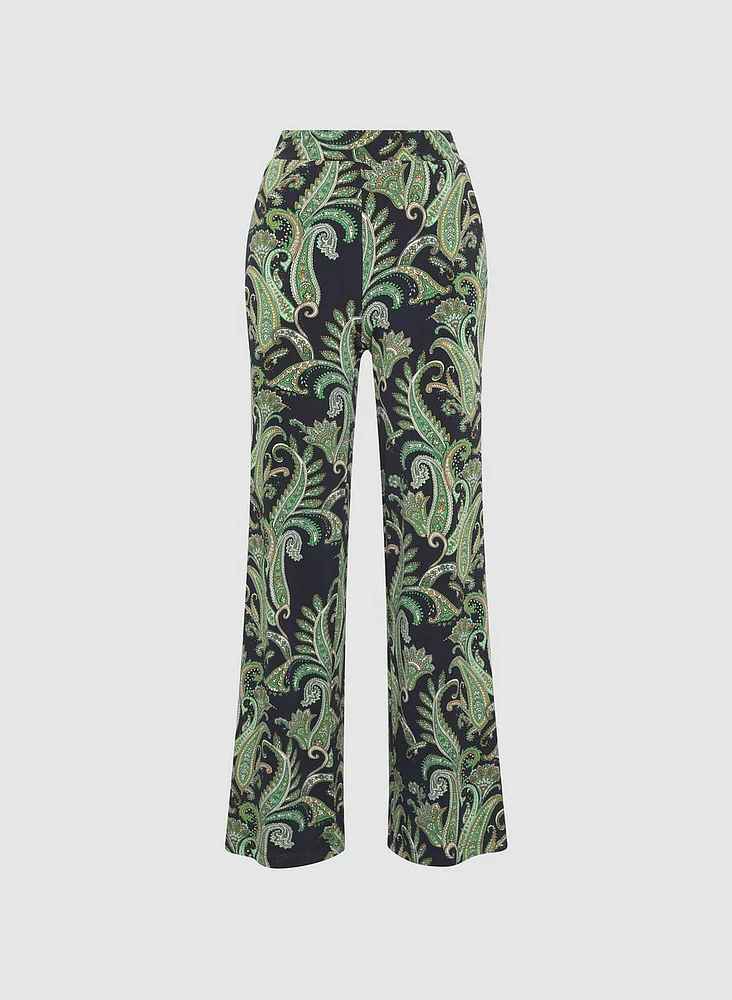 Paisley Wide-Leg Pants