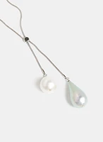 Teardrop Pendant Slider Necklace