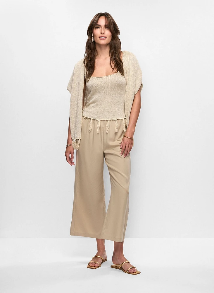 Tencel Pull-On Culotte Pants