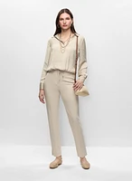 Tie Hem Satin Blouse