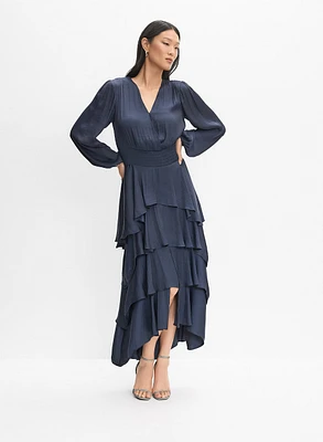 Tiered Satin Dress